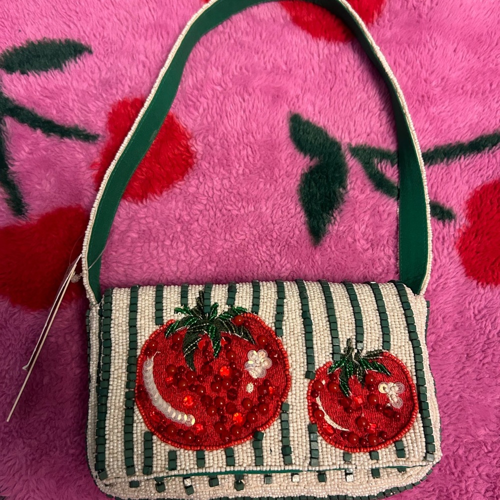 Tomato Beaded Handbag